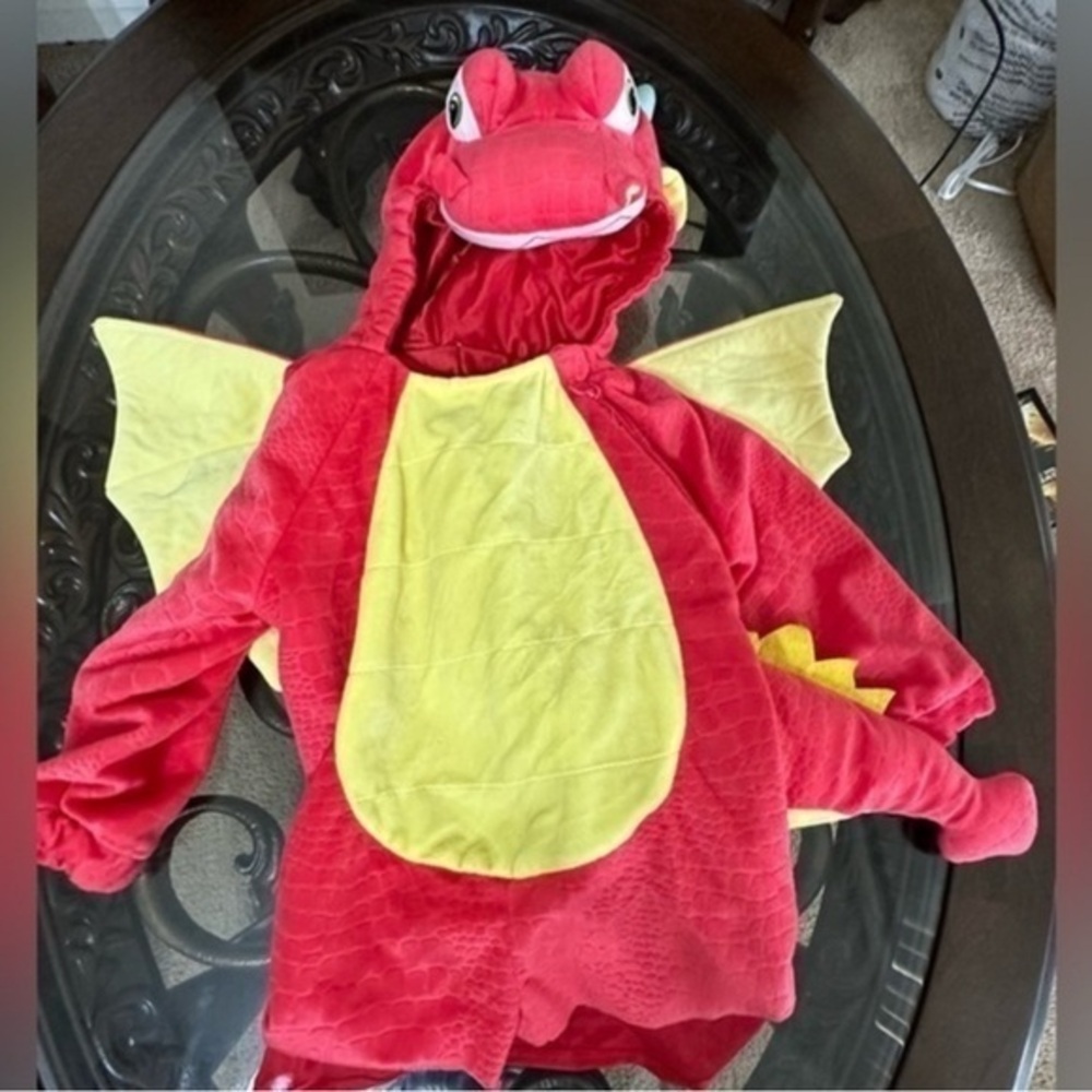 Dragon Halloween costume, child dress up dragon, tales hood, and wings toddler